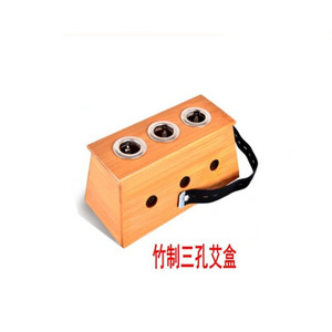 Boîte à Moxibustion en Bambou à Trois Trous, Style Familial, Porte-Stockelettes de Moxa Rectangulaire - Product Image 1