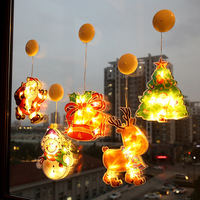 Lumières décoratives de Noël LED IP44 transfrontalières les plus vendues, en forme de Père Noël, Bonhomme de neige, Cerf, 400 mm, avec ventouse pour fenêtre, pour les fêtes