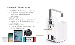 Портативная электростанция, солнечный генератор, высокая мощность, 27000 мАч, DC/AC, светодиодный фонарь, пусковое устройство для автомобиля, грузовика, мотоцикла, 100 Вт, 700 А - Product Image 4