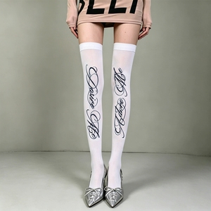 Collants imprimés fleuris d'été en soie anti-accroc pour femmes, bas cuissardes en dentelle de soie respirants pour femmes - Product Image 4