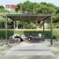 Métal automatique avec toit à persiennes et écrans latéraux Jardin Patio Deck Utilisation extérieure Toit réglable étanche Pergola de jardin