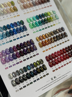 Xingyu Cat Eye 100 Couleurs Scintillantes – Kit de Perles de Verre Effet Œil de Chat – Colle à Ongles Populaire des Célébrités d'Internet – Spécial Salon de Manucure