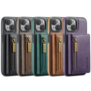 Porte-cartes magnétique en gros Porte-monnaie à fermeture éclair Étui en cuir à fermeture éclair Étui en cuir pour Iphone 11 11 Pro Max 12 13 14 15 - Product Image 6