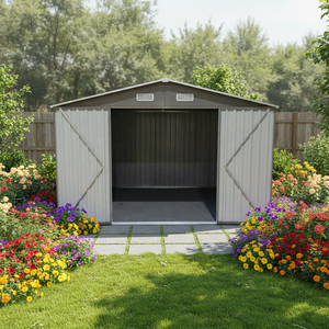 Livraison Gratuite - Abri de <span class=keywords><strong>Jardin</strong></span> en Acier 10x8FT avec Porte Double à Charnières et Toit Incliné pour <span class=keywords><strong>Jardin</strong></span> Extérieur - Product Image 5