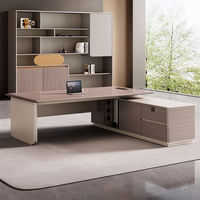 Bureau de direction en forme de L, design simple et élégant, bureau de luxe pour cadres
