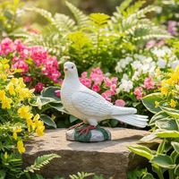 Statue de pigeon grandeur nature en résine, statue de colombe blanche, figurine de pigeons, ornements pour jardin, décorations animales de jardin
