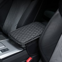 Couvre-accoudoir en cuir pour console centrale de voiture, coussin avec 2 sacs de rangement, accoudoir universel pour voiture, boîte de siège, coussin pour l'intérieur de la voiture