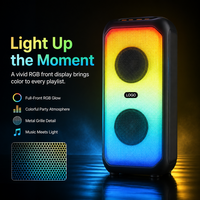 Speaker Portabel HANSUO HS-TD04A6-B Dual 4 Inch dengan Baterai Rechargeable 1800mAh, Lampu RGB, USB, FM, dan Rekaman