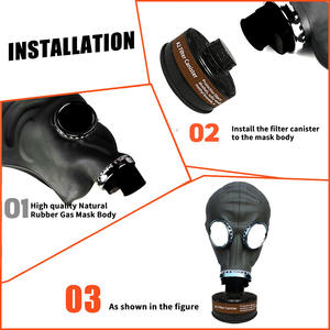 Pelindung Wajah JM1 Karet Respirator Full Face Kartrid Karbon Aktif Dapat Digunakan Kembali Dapat Dicuci Desain 3-Lapisan untuk Bahan Kimia - Product Image 4