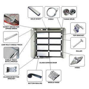 <span class=keywords><strong>Porte</strong></span> <span class=keywords><strong>de</strong></span> <span class=keywords><strong>garage</strong></span> sectionnelle automatique avec panneaux en verre pleine vue, cadre en aluminium noir, pour usage résidentiel et commercial, vente en gros, usine - Product Image 6