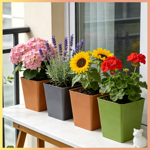 Ventes en gros de petits pots à fleurs miniatures, pots de pépinière carrés en plastique colorés pour le jardinage et l'aménagement paysager - Product Image 2
