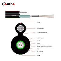 Fibra óptica 1-12 Núcleo Modo único Cable de fibra para exteriores GYXTC8S Cable de fibra óptica 1km Precio