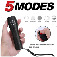 Portable T6 XML Zoom aluminium lampe de poche tactique torche lumière haute puissance Zoomable LED IP67 note pour la chasse et le camping