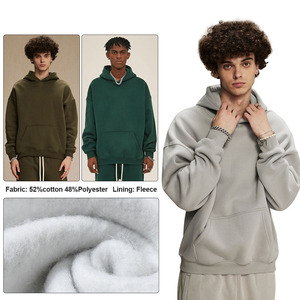Sweats à capuche unisexe en coton polaire 350 g/m² personnalisés de haute qualité ensemble de 2 pièces pull à capuche surdimensionné et lourd pour hommes - Product Image 3