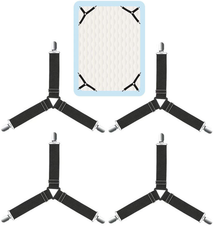 Заводская оптовая продажа регулируемые эластичные крепления фиксаторы для простыни Держатель Угловые ремни зажимы для матраса