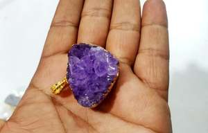 Pendentif Druzy en forme de coeur plaqué or 24 carats Améthyste naturelle unique en argent Druzy brut et perle Bijoux en pierres précieuses rares - Product Image 5