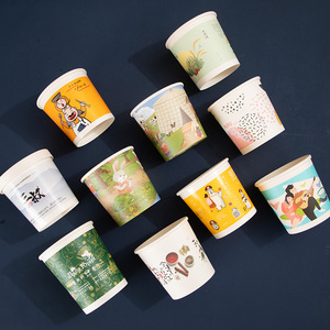 Eco Friendly usa e getta PE Coat White Kraft Cup Paper Thermo 26OZ Soup Cup con coperchio in Pla - Product Image 4