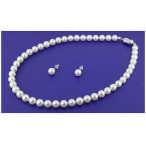 Boucles d'oreilles classiques collier de perles d'eau de mer en diamant pour femmes placage naturel. pour mariage événements religieux idée cadeau de fiançailles - Product Image 2