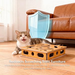 Lime à ongles pour chat, boîte de protection des griffes avec papier de verre remplaçable, soin des ongles sans stress, griffoir interactif en forme de labyrinthe - Product Image 4