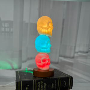 Houten Basis Stackglow Schedels Lamp Diy Stapelbaar Hars Schedels Licht | Omgevings Nachtlamp Voor Halloween & Art Decor - Product Image 4