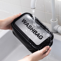 Pochette étanche en TPU personnalisable avec logo, grande et petite, transparente, pour trousse de toilette, sac de beauté, sac de voyage en PVC transparent pour maquillage