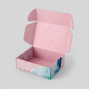 Caja de Regalo Rígida Rectangular Rosa con Logotipo Personalizado y Diseño de Acuarela para Empaque de Artesanías - Product Image 1