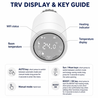 Válvula Termostática Inteligente Programable Tuya ZigBee3.0 para Radiador, Controlador de Temperatura con Control por Voz Alexa