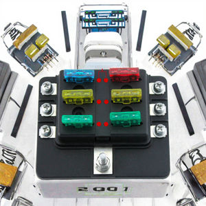 6 Way <strong>MY</strong>/YJ RV Fuse Block Blade Auto Fuse Box 24V DC Junction Box Fuse Holder Block Box with Led - Product Image 3