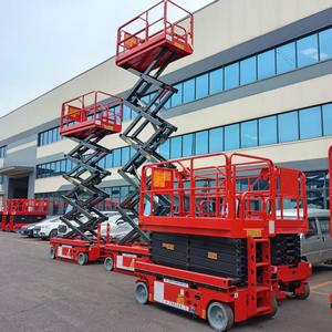 Altura de elevación 8 m 10 m 12 m 14 m 16 m 18m Plataforma de trabajo con ruedas autopropulsadas Elevador de tijera móvil con batería de plomo ácido - Product Image 1