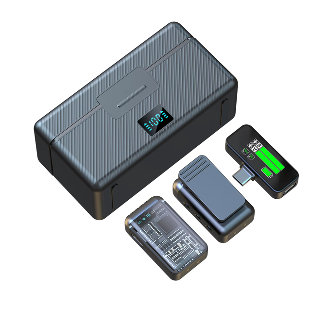 KS08 Wireless Lavalier Microphone for Live Streaming Short Video Outdoor Interview with Environmental Noise Cancellation