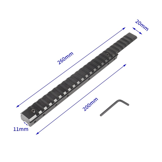 Customized Rail 95mm Adapter Rail Bracket for Tactical Flashlight Installation Adapter Plate Bracket