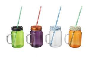 Vasos de Plástico Transparente Cuadrados de 16 Onzas con Asas, Tapas y Pajitas, Vasos para Niños y Adultos, para Fiestas y Uso Diario - Product Image 3