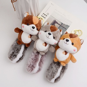 Dễ thương phim hoạt hình cô gái túi Keychain ít sóc sang trọng Mặt dây chuyền búp bê Comforter với vật liệu lông Keyring Thú nhồi bông đồ chơi - Product Image 2