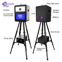 Machine de photomaton à écran tactile grand angle avec imprimante et support d'appareil photo, design de coque unique pour les photomaton d'événements