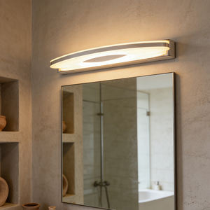 Miroir de maquillage LED en acier inoxydable chromé étanche IP44, luminaire mural moderne pour la maison, l'hôtel, la salle de bain, l'armoire - Product Image 2