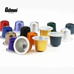 GDMEI可回收可重复使用的彩色Nespresso铝箔密封盖咖啡胶囊杯咖啡包带盖存储