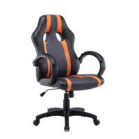 Chaise de bureau gaming ergonomique avec support lombaire, accoudoirs relevables, hauteur réglable, pivotante, en similicuir, structure en fer, modèle exécutif