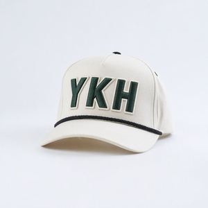Casquette de baseball à 5 panneaux profil moyen avec logo personnalisé OEM, visière incurvée avec cordon, pour sports de plein air et usage quotidien – Fabricant - Product Image 2