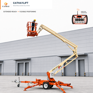 Plateforme élévatrice télescopique remorquable pour travaux en hauteur, vente chaude, 12-24 m, extérieur - Product Image 2