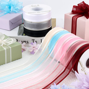 ริบบิ้นออร์แกนซ่าขอบกว้างรุ่น KBXS สำหรับตกแต่งเค้กวันเกิด งานแต่งงาน เทศกาลฤดูใบไม้ผลิ คริสต์มาส ดอกไม้ <span class=keywords><strong>ขนม</strong></span> และของตกแต่ง - Product Image 3