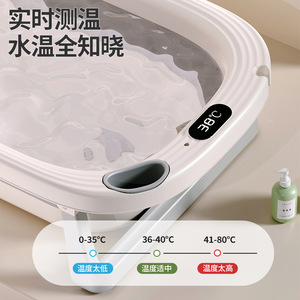 Bañera Plegable Grande para Bebé, Material PP, Control de Temperatura, para Recién Nacidos de 0 a 12 Meses, Bañera Multifuncional con Soporte - Product Image 5