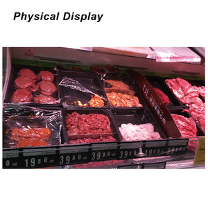 Piring Display Makanan Plastik ABS 30x40cm dengan Pinggiran untuk Supermarket Deli Nampan Saji Persegi Panjang Hitam Putih - Product Image 4