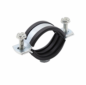 Tailles personnalisées de haute qualité en acier inoxydable Double vis cintre boucle collier de serrage avec caoutchouc - Product Image 1