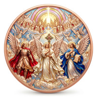 Pièce de monnaie en cuivre pur 999 de 5 oz, couleur énergétique, série Jésus en relief, croix UV 3D, édition de collection