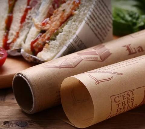 Custom Logo Printed Burger Paper for Sandwich Food Wrapping Greaseproof  Silicone Coating Digital Printing for Restaurant