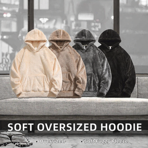 Sweat à capuche unisexe en polaire douce et moelleuse 100 % polyester de haute qualité, coupe oversize à épaules tombantes, idéal pour l'hiver - Product Image 2