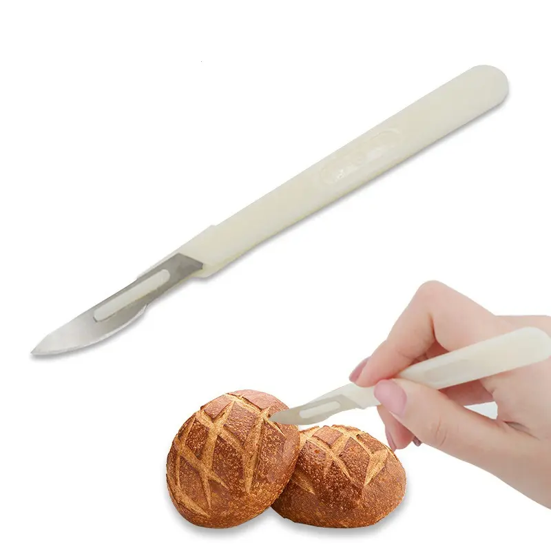 Nhà Máy Baguette Bánh Mì Cắt Dao Thực Tế Bánh Mì Đường Cong Dao Công Cụ Cắt Pastry Cutter Với Lưỡi Thép Carbon