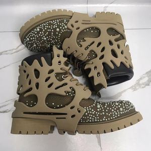 รองเท้าบูทผู้ชายแบรนด์ดังขายส่ง ดีไซน์แฟชั่น รองเท้าบูทหุ้มข้อหนังแท้ รองเท้าบูทหนังนูบัคสำหรับผู้ชาย - Product Image 2