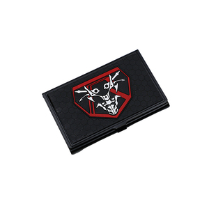 Customized LOGO High Quality Aluminum Light Weigh Portable Business Card Box Card Case Card <b>Holder</b> with 3D PVC LOGO - Product Image 3