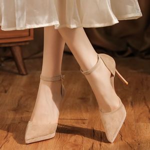 1088C Suede <b>Platform</b> <b>Ankle</b> <b>Strap</b> Stiletto <b>Heels</b> Pointed Toe D'Orsay Pumps High <b>Heel</b> Women's Shoes For Office Party Wedding - Product Image 3